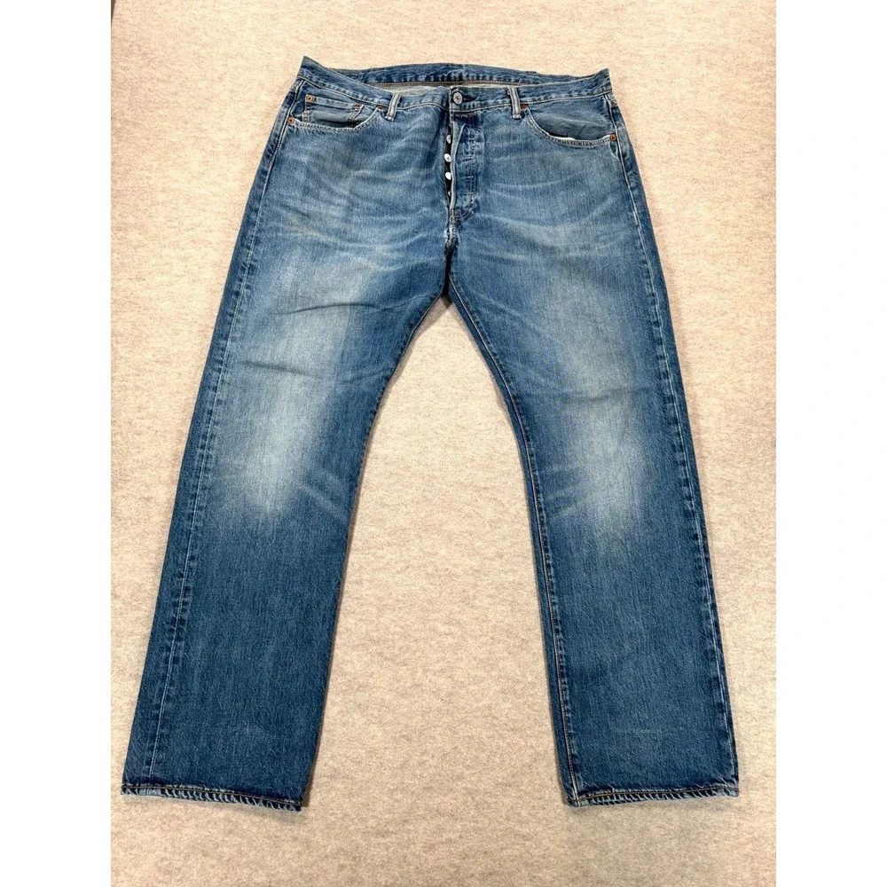 Levi's 501 Straight Jeans Mens 40x32 Blue Denim Button Fly 00501-1307